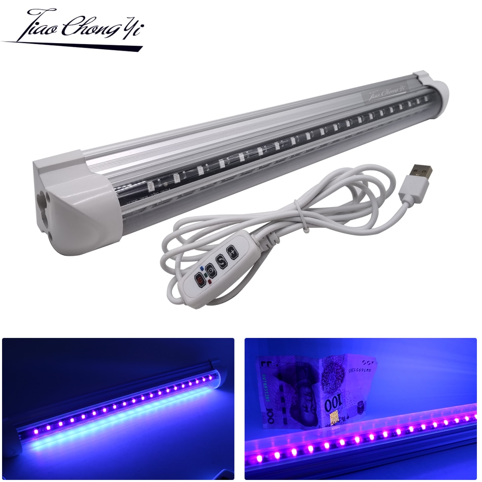 10W UV LED Tube Blackligh 395nm T8 Purple Bar Lamp DC5VUSB Dimmer switch For Bar Art Show Club 바디 페인트 통합 튜브